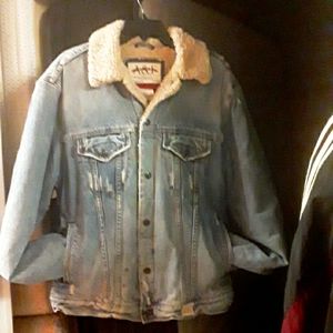 Abercrombie& Fitch Denim/Faux Wool Jacket